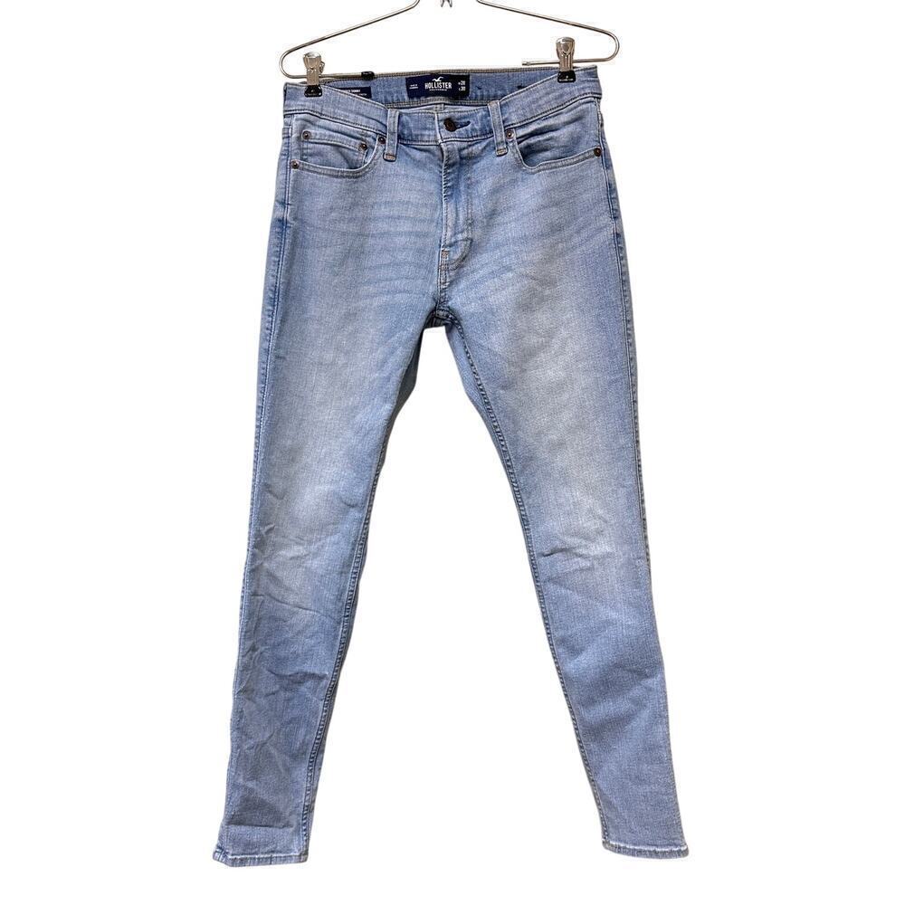 Hollister Size 28 x 30 Blue Light Wash Advanced Stretch Super Skinny Jeans